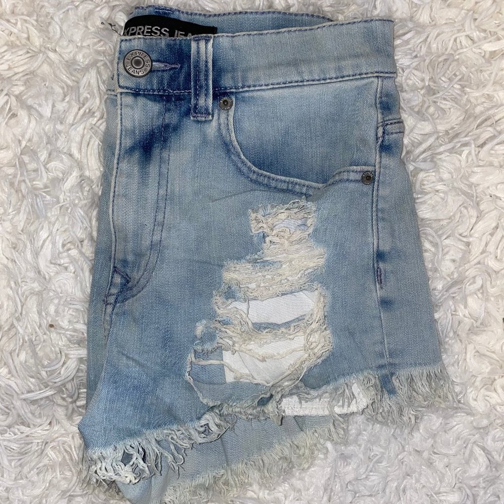 Express Ripped Jean Shorts - Picture 3 of 3